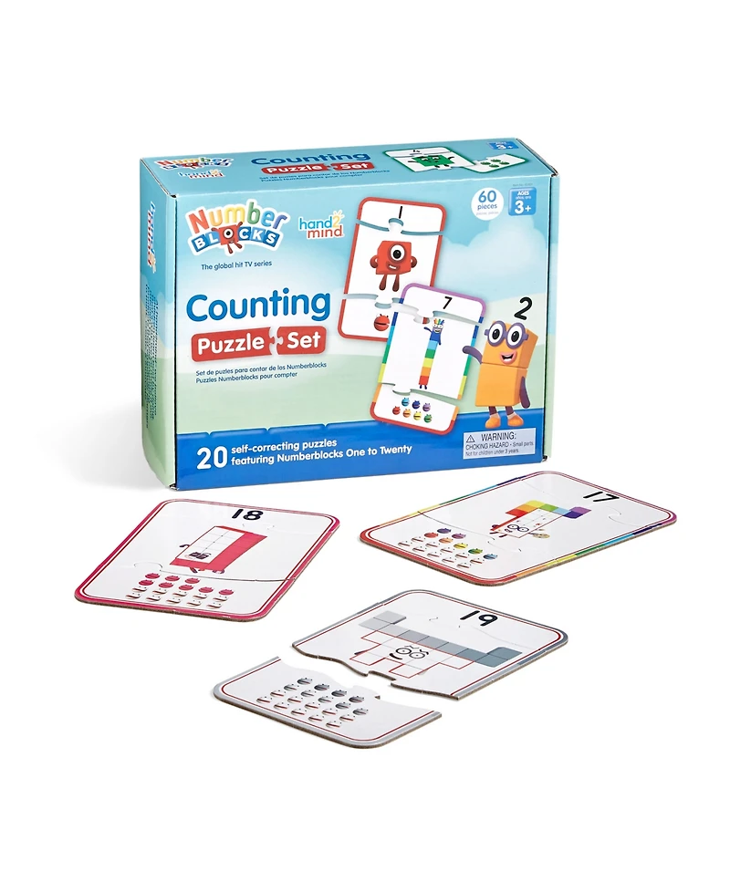 Hand2Mind Numberblocks Counting, Addition Subtraction, Sequencing Puzzle Set, Pack of 3