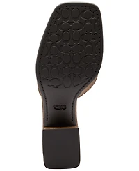 Coach Women's Sculpted C Leather Block-Heel Sandals