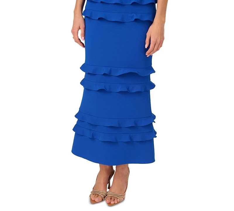 Adrianna Women's Tiered-Ruffle-Trim Crepe Dress