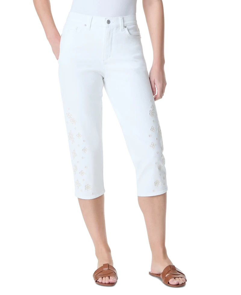 Gloria Vanderbilt Women's Amanda Embroidered Capri Jeans
