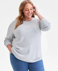 Style & Co Plus Solid Crewneck Sweater, Macy's Exclusive