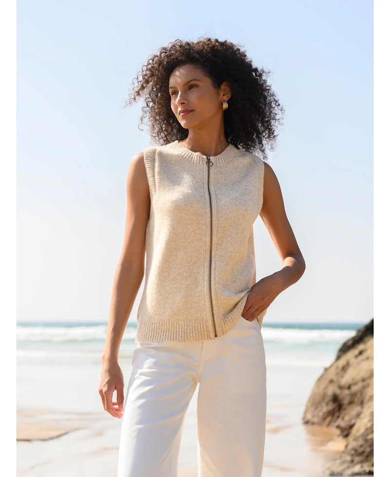 Celtic & Co. Women's Zip Through Sleeveless Cardigan