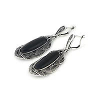 Sohi Women's Silver Plated Designer Stone Drop Earrings