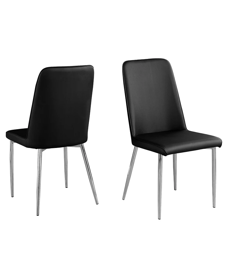 Set of Two Upholstered Faux Leather Dining Chairs for Modern Home Interiors