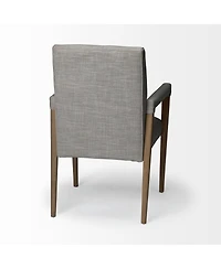 Upholstered Fabric King Louis Back Dining Arm Chair
