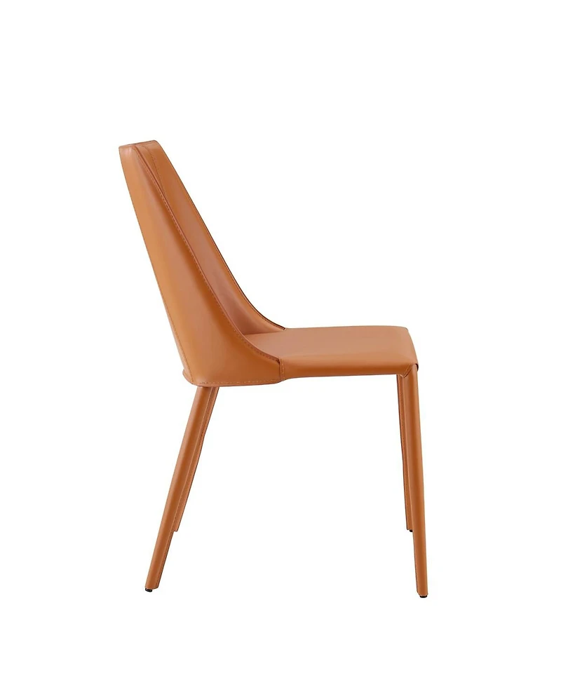 Faux Leather Dining Chair with Armless Design for Kitchen or Room