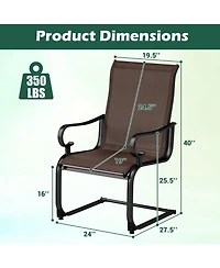 Set of 2 Patio Chairs with Quick-drying and Breathable Fabric for Backyard