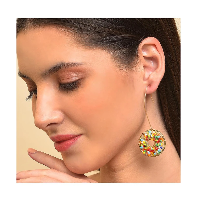 Sohi Women's Bead-Cluster Drop Earrings