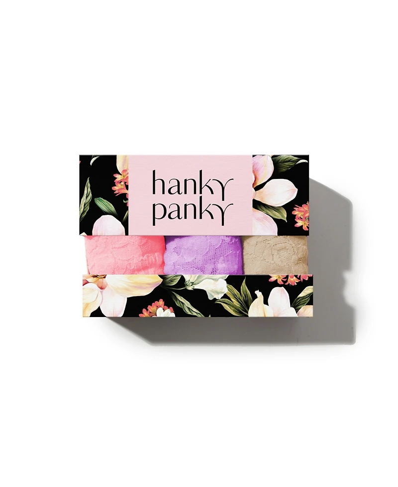 Hanky Panky Women's Signature Lace Low Rise Thong 3 Pack