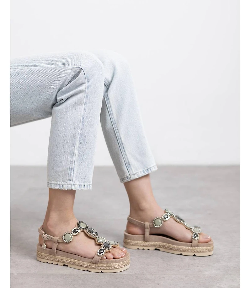Women's Flat Suede Sandals By Xti