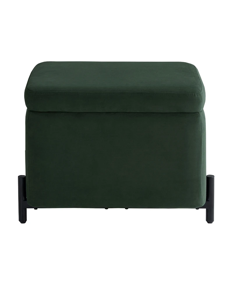 Lifestyle Solutions 24" Velvet Kyoto Small Storage Ottoman