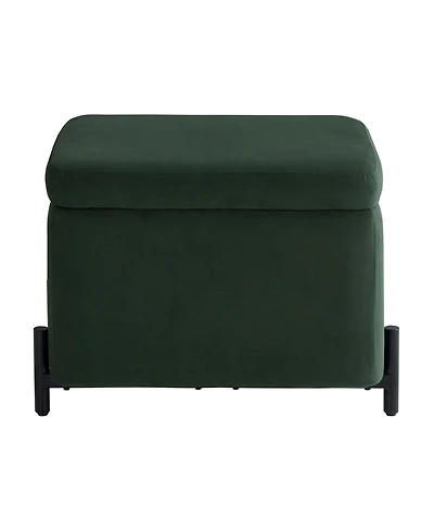 Lifestyle Solutions 24" Velvet Kyoto Small Storage Ottoman
