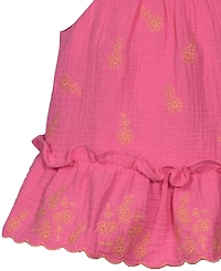 Bonnie Baby Girls 2-Piece Embroidered Ruffle Top and Shorts Set