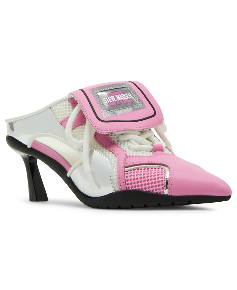 Steve Madden Women's Shevron Kitten-Heel Sport Dress Mules