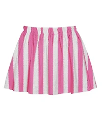 Disney Toddler and Little Girls 2-Piece Stitch Embroidered Stripe Top Skirt Set