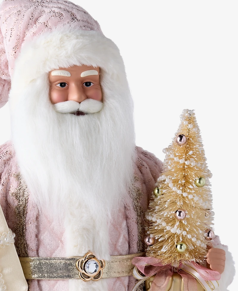 Holiday Lane Opulence Caucasian Santa With Gold Gifts, Macy's Exclusive