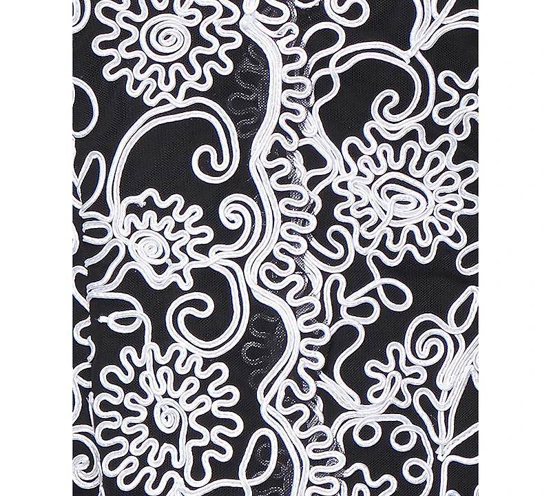 Alex Evenings Women's 3/4-Sleeve Embroidered Blouse