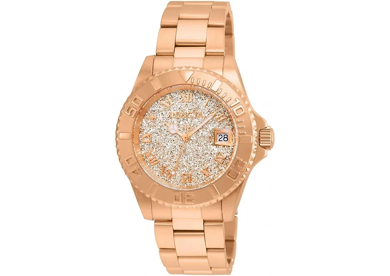 Invicta Women's 22708 Angel Quartz 3 Hand Rose Gold Dial Watch