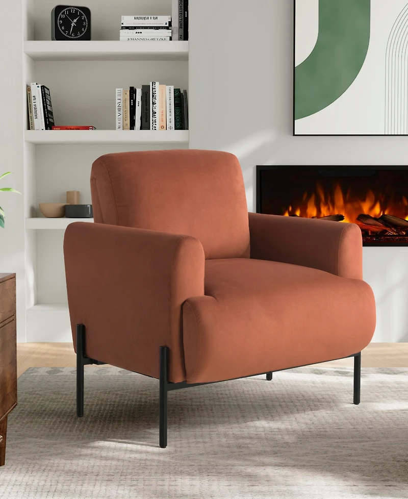 Lifestyle Solutions 35.3" Velvet Kyoto Accent Chair