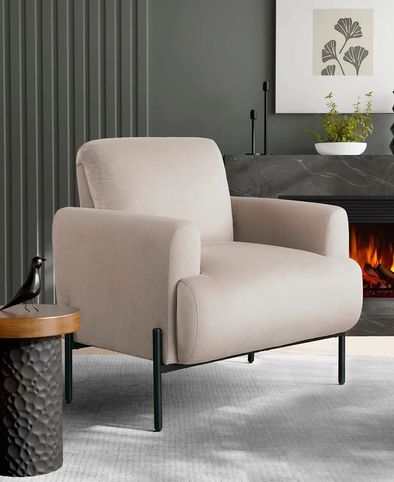 Lifestyle Solutions 35.3" Velvet Kyoto Accent Chair