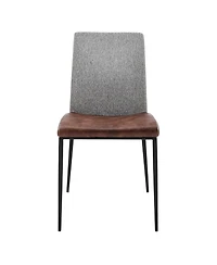 Set of 2 Stainless Steel Chairs for Dining Room or Office Seating