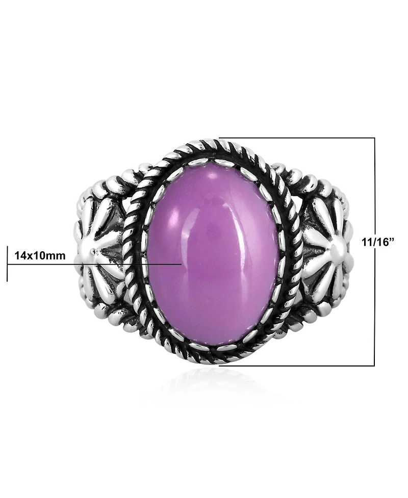 Sterling Silver Phosphosiderite Concha Flower Ring