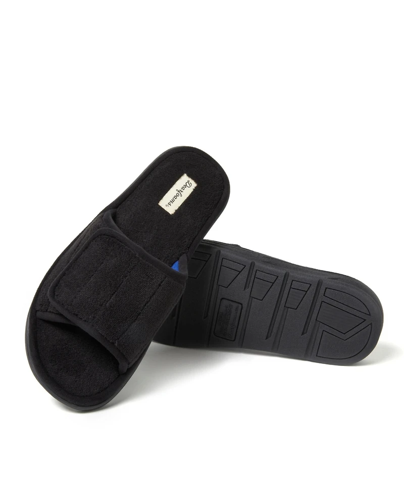 Dearfoams Men's Collin Terry Adjustable Shower Slide House Slipper