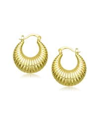 Seashell Long Hoop Earrings Set White Gold Plated, 14k or 18k Rose Plated