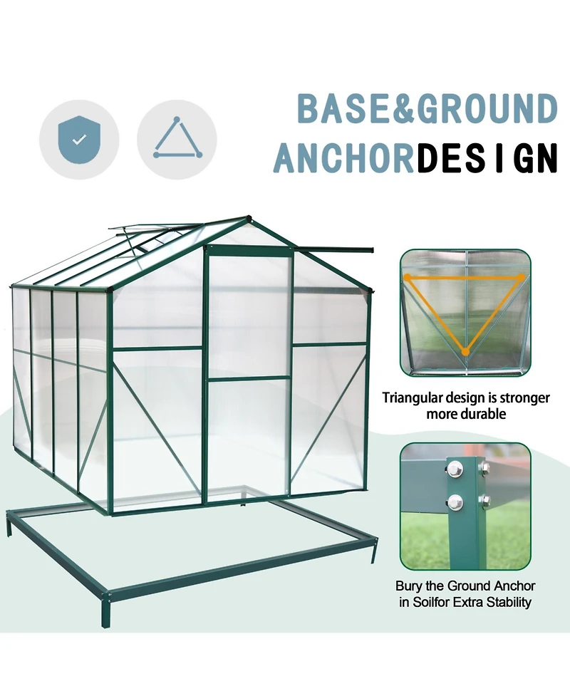 Streamdale 6'x8' Polycarbonate Greenhouse - Walk-in