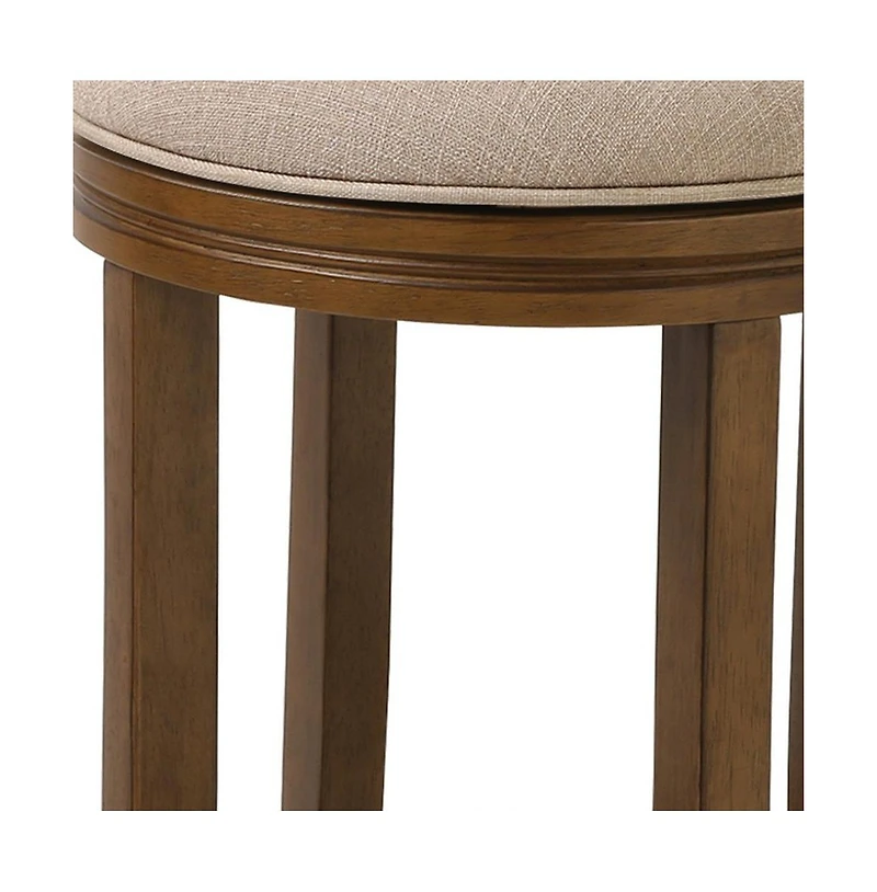 Backless Swivel Counter Height Bar Chair – Solid Wood Frame for Kitchen or Dining Use