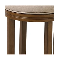 Backless Swivel Counter Height Bar Chair – Solid Wood Frame for Kitchen or Dining Use