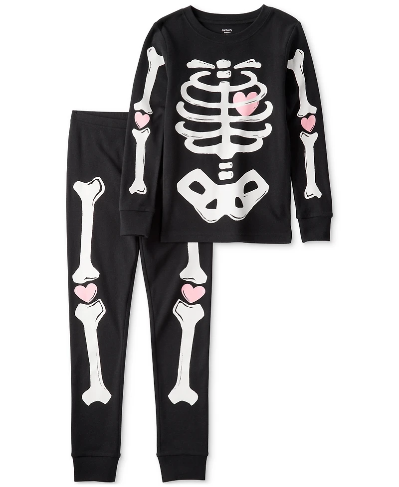 Carter's Big Kids 2-Pc. Glow The Dark Skeleton Pajama Set
