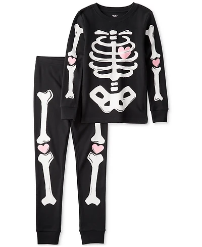 Carter's Big Kids 2-Pc. Glow The Dark Skeleton Pajama Set
