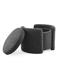 Streamdale Cozy Boucle Storage Ottoman Stylish Comfort with Hidden Storage
