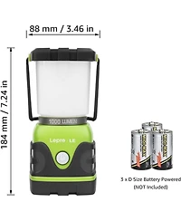 Lepro 1000LM Battery Powered Led Camping Lantern, Waterproof with 4 Light Modes,Not Rechargeable, Ideal for Camping, Emergency, Power Outages