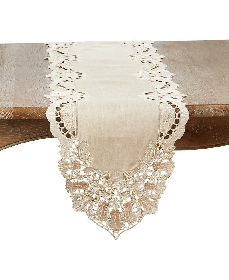 Saro Lifestyle Sheer Beauty Embroidered Table Runner, 16" x 72"