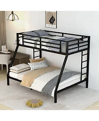Metal Twin Xl over Queen Bunk Bed for Teens and Adults, Space-Saving/Noise Reduced/No Box Spring Needed