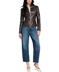 Guess Women's Faux-Leather Basketweave Jacket