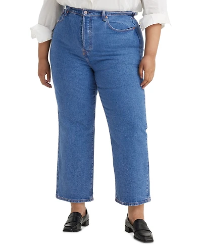 Levi's Plus Ribcage Straight-Leg Ankle Jeans