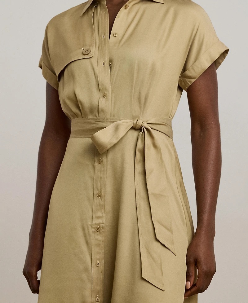 Lauren Ralph Women's Belted Twill Short-Sleeve Shirtdress
