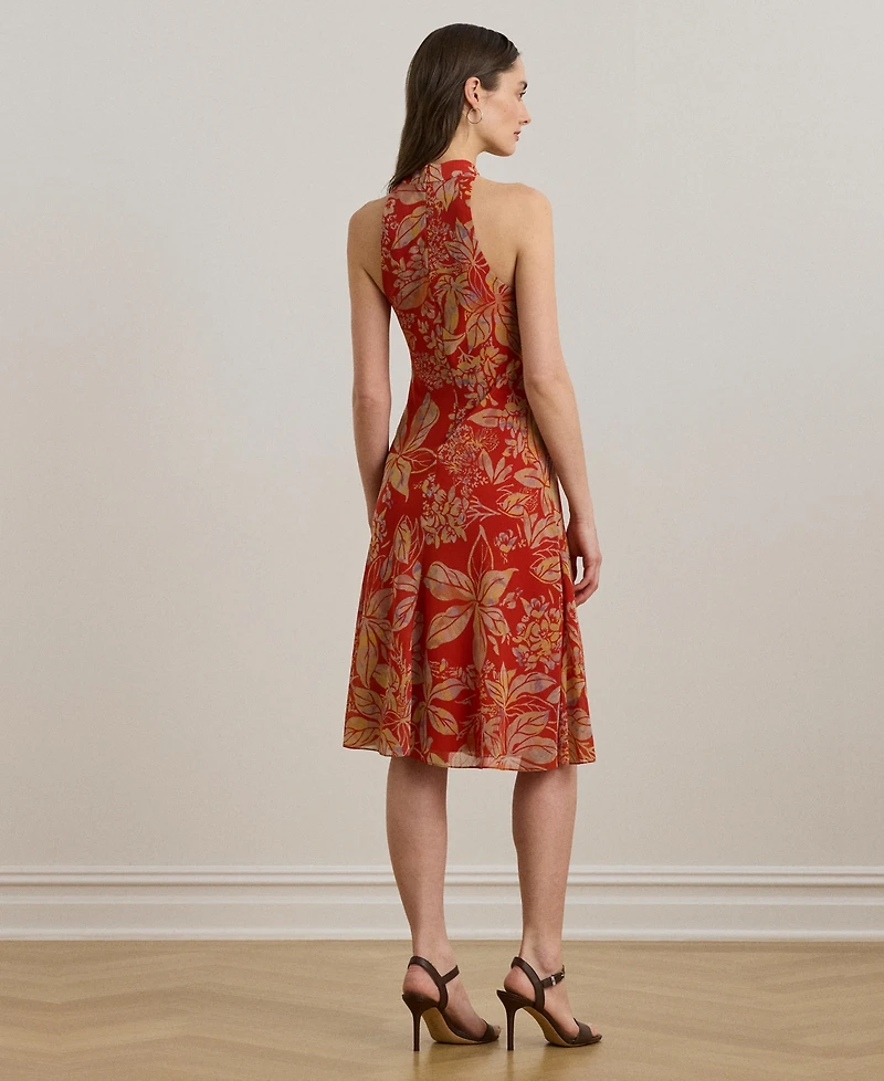 Lauren Ralph Women's Floral Georgette Halter Dress