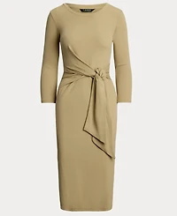 Lauren Ralph Women's Tie-Front Cotton-Blend Crewneck Dress