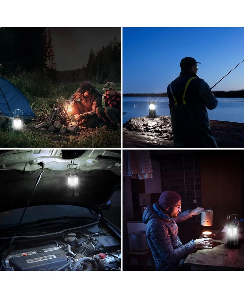 Lepro Led Camping Lanterns Battery Powered, Collapsible, IPX4 Water Resistant, Outdoor Portable Lights for Emergency, Hurricane