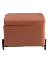 Lifestyle Solutions 24" Velvet Kyoto Small Storage Ottoman