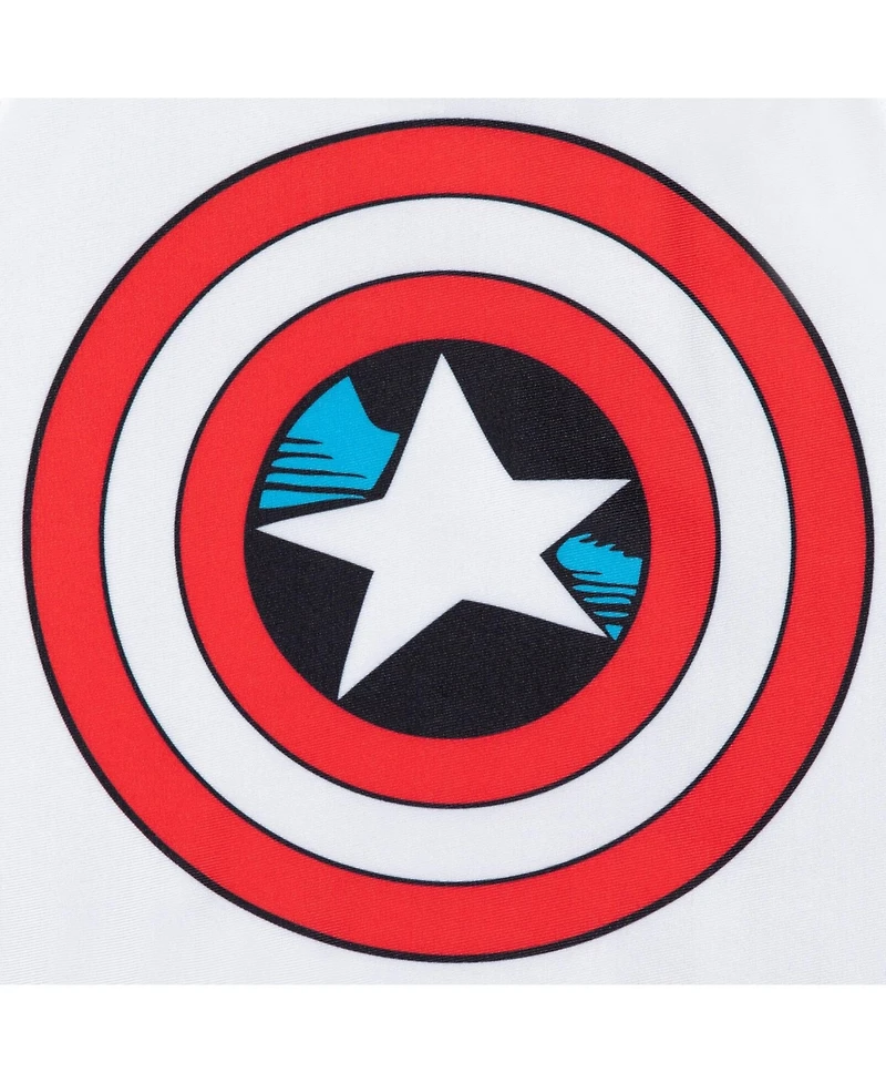 Avengers Boys Captain America Upf 50+ Rash Guard and Swim Trunks Outfit Set