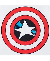 Avengers Boys Captain America Upf 50+ Rash Guard and Swim Trunks Outfit Set