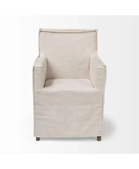 Slipcovered Wood Dining Arm Chair for Kitchen or Dining Room Seating