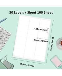 Polono Shipping Address Labels, 1" x 2-5/8" Address Labels for Laser & Inkjet Printers, Mailing Labels for 5160, 5260, 8160, Strong Adhesive for Fba L