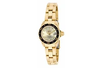 Invicta Women's Pro Diver Quartz 3 Hand Champagne Dial Watch