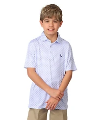 Tailorbyrd Boys Golf Carts Printed Performance Short Sleeve Polo